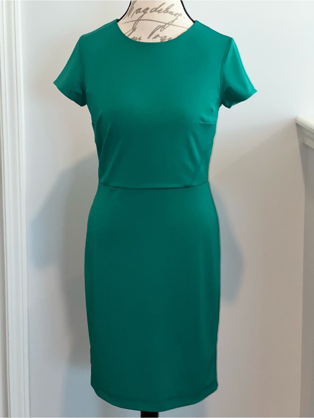 Ann Taylor Teal Green Short Sleeve Sheath Dress